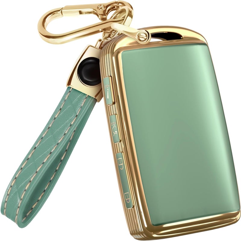 Lucrum Compatible with Mazda Key Fob Cover & Leather Keychain - TPU Case for 3, 6, CX-5 CX-9 CX-30 CX-50 CX-70 (2019-2025) - Image 1